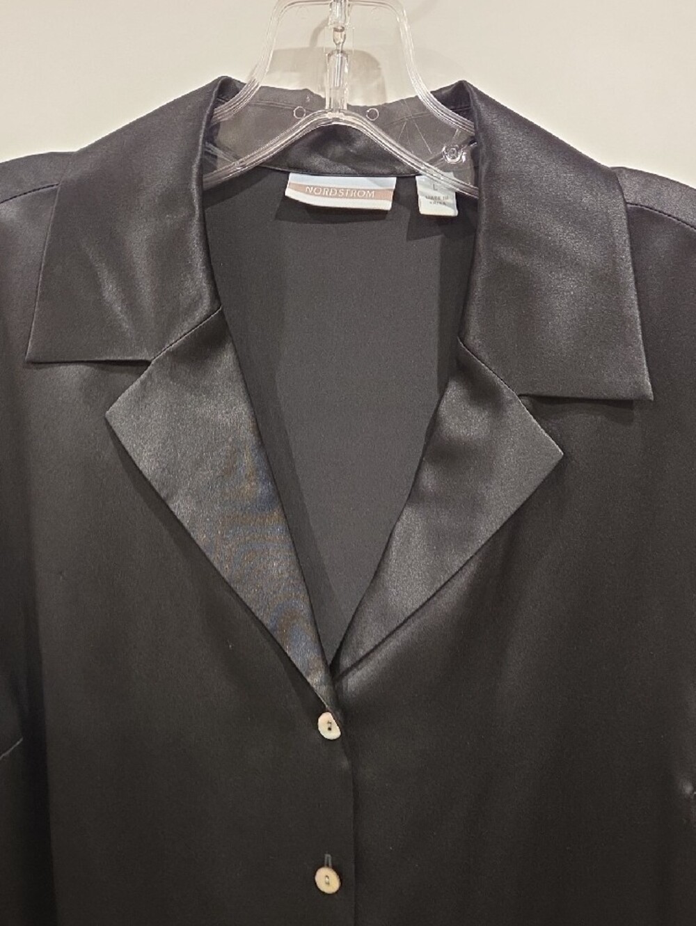 Nordstrom Vintage Black Silk Button-Down Shirt for Women - Picture 4 of 5